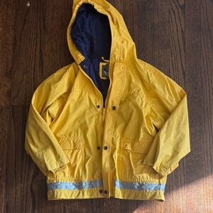 Yellow Kids Hooded Rain Jacket size 7
